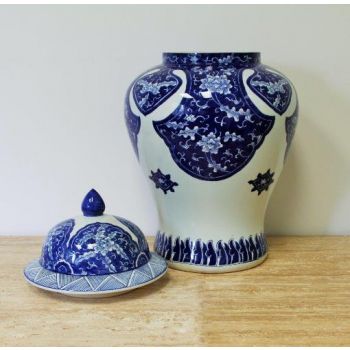 Blue and White Khan Temple Jar