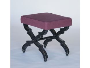Bangkok Small Bench with Purple Linen Seat