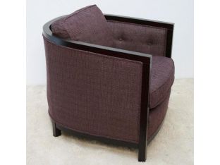 Eggplant Tweed Barrel Club Chair