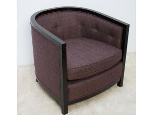 Eggplant Tweed Barrel Club Chair
