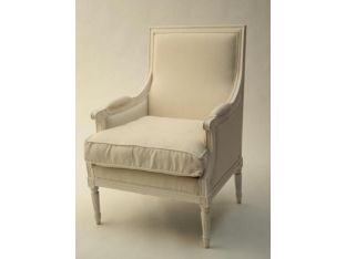Antique White Louis Square Back Club Chair