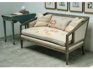 Settee with Crewelwork and Nailhead Trim