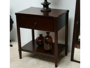 Dark Tobacco Nightstand with Drawer