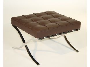 Dark Brown Leather Barcelona Style Ottoman