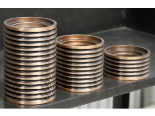 Set of 3 Ribbed Copper Candle Holders