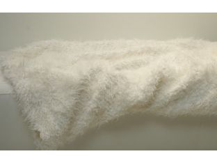Shaggy Chenille White Throw