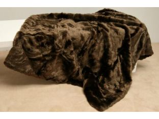 Brown Sheared Beaver Throw