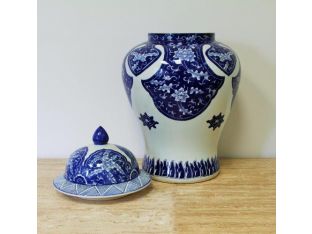 Blue and White Khan Temple Jar
