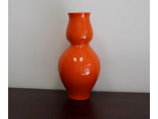 Large Bright Orange Chalice Vase