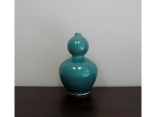 Peacock Green Gourd Vase